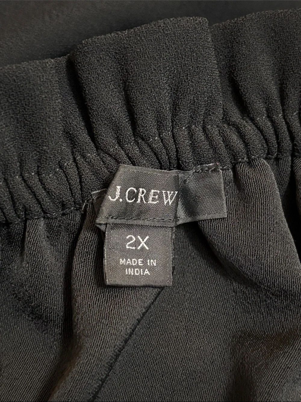 J. Crew Black Long-Sleeve Ruffle-Neck Blouse
